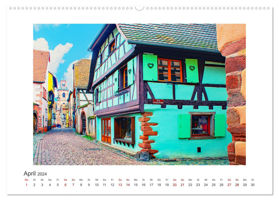 Riquewihr - a fairytale village in Alsace (CALVENDO Premium Wall Calendar 2024) 