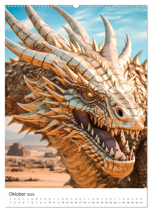 Das Drachenduell (CALVENDO Premium Wandkalender 2024)