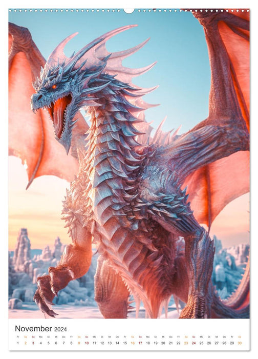 Le Duel du Dragon (Calvendo Premium Calendrier mural 2024) 