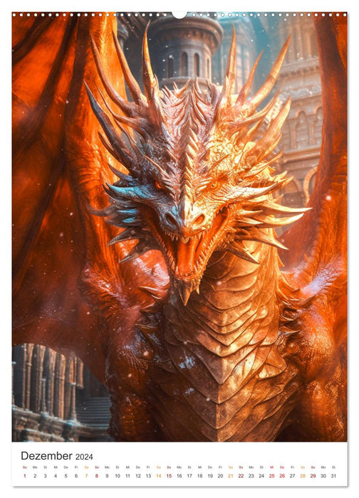 The Dragon Duel (CALVENDO Premium Wall Calendar 2024) 