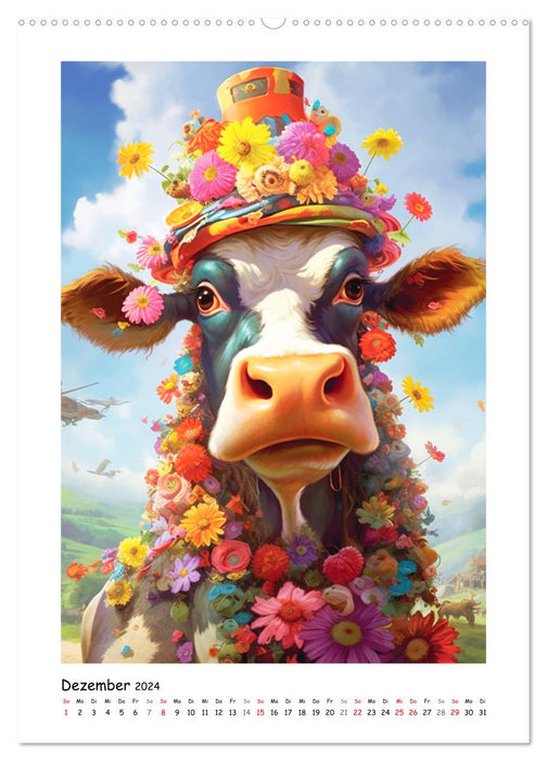 Bauernhof. Verrücktes Landleben mit lustigen Tieren (CALVENDO Wandkalender 2024)