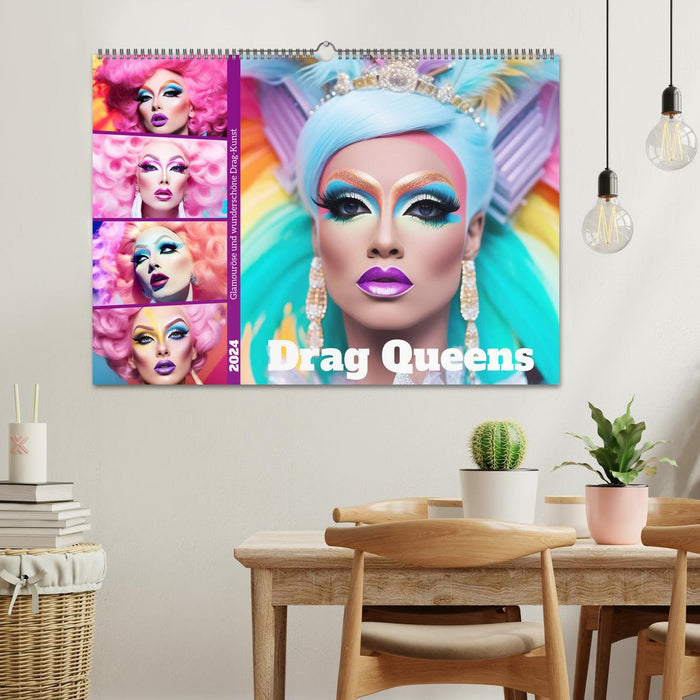 Drag Queens. Glamouröse und wunderschöne Drag-Kunst (CALVENDO Wandkalender 2024)