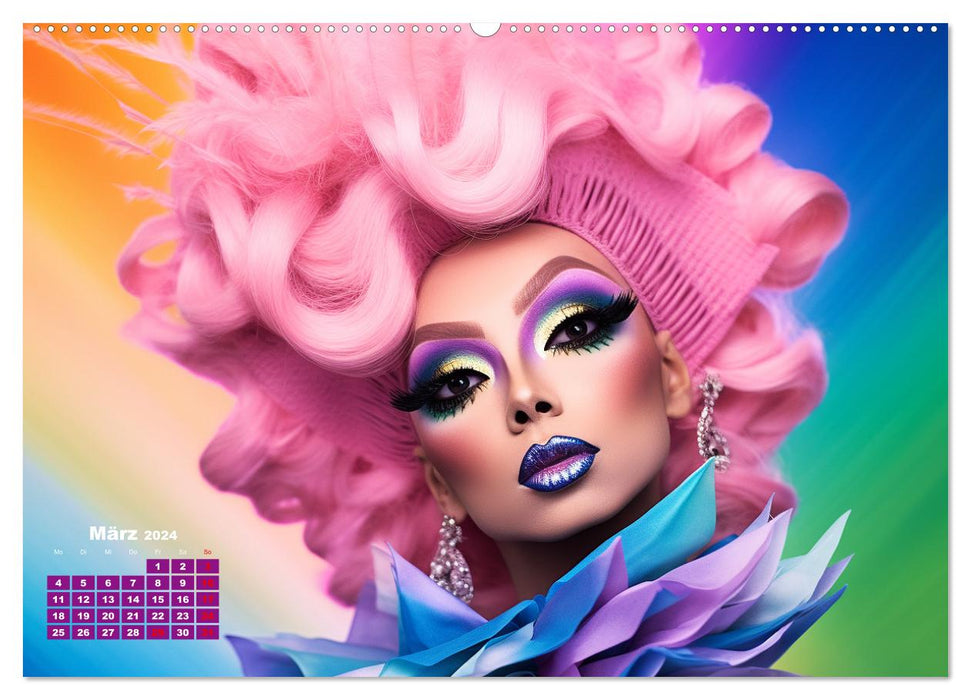 Drag Queens. Glamouröse und wunderschöne Drag-Kunst (CALVENDO Wandkalender 2024)
