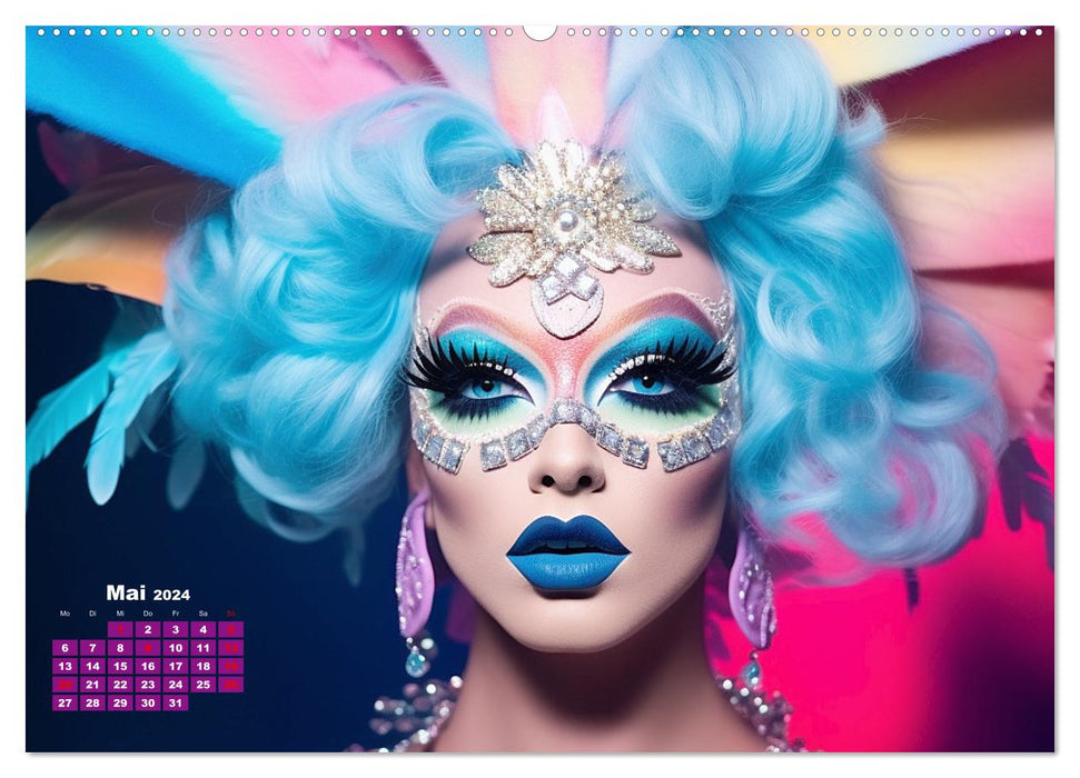 Drag queens. Drag art glamour et magnifique (calendrier mural CALVENDO 2024) 