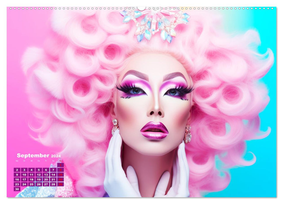 Drag queens. Glamorous and beautiful drag art (CALVENDO wall calendar 2024) 