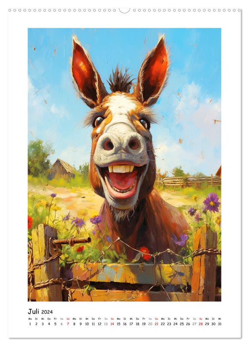 Farm yard. Crazy country life with funny animals (CALVENDO Premium Wall Calendar 2024) 