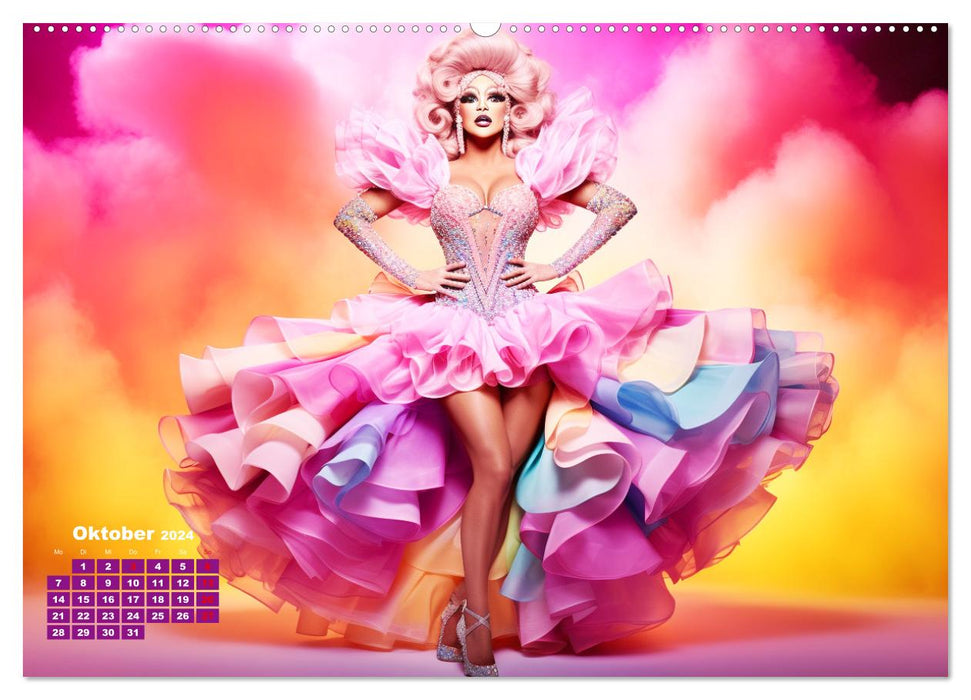 Drag queens. Drag art glamour et magnifique (Calvendo Premium Wall Calendar 2024) 