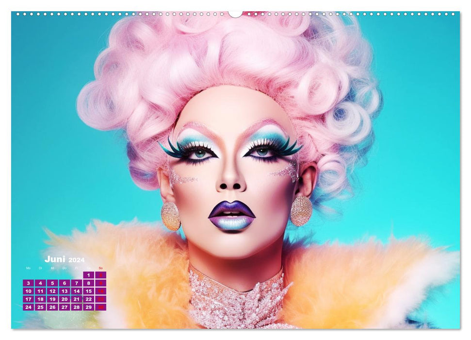 Drag queens. Glamorous and beautiful drag art (CALVENDO Premium Wall Calendar 2024) 