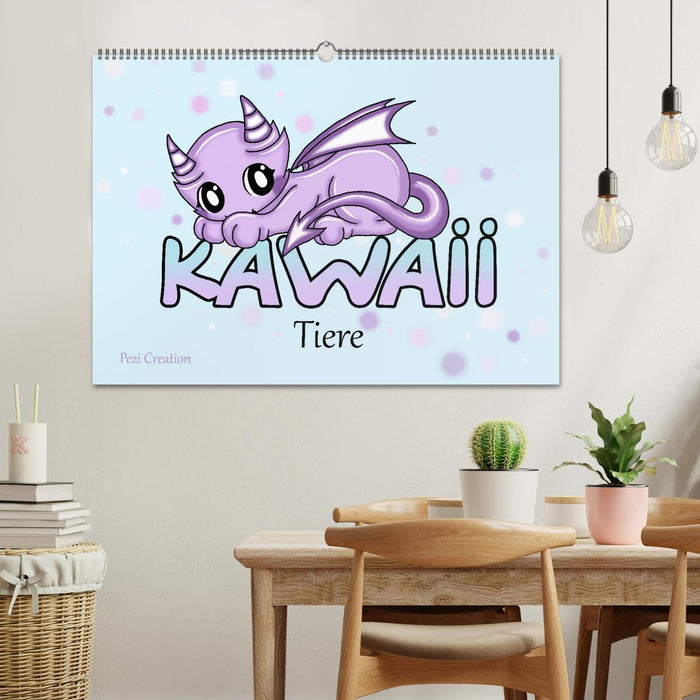 animaux kawaii mignons (calendrier mural CALVENDO 2024) 