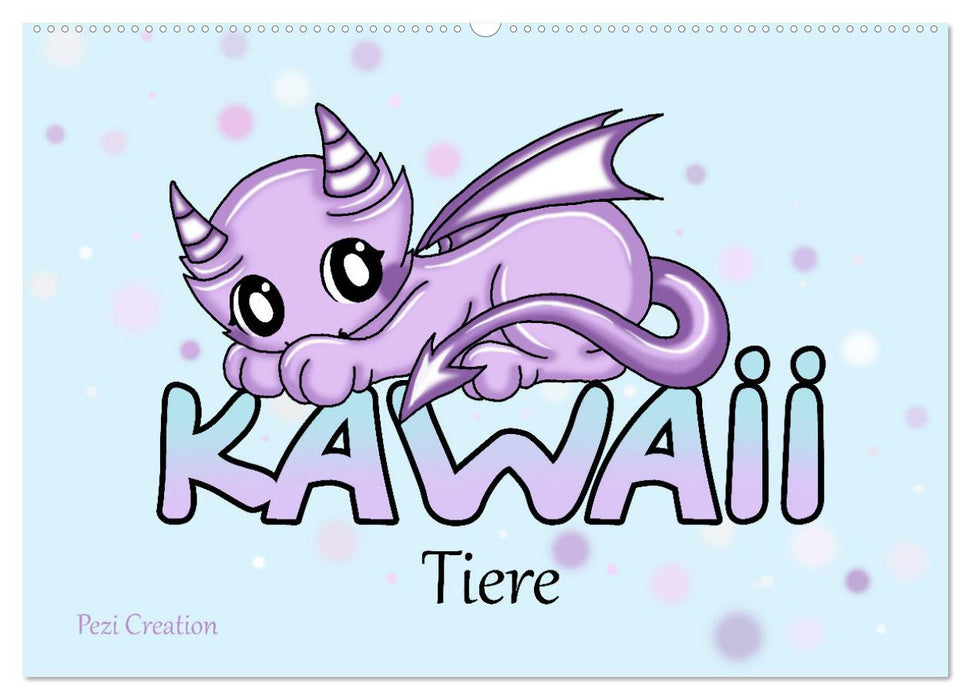 cute kawaii animals (CALVENDO wall calendar 2024) 