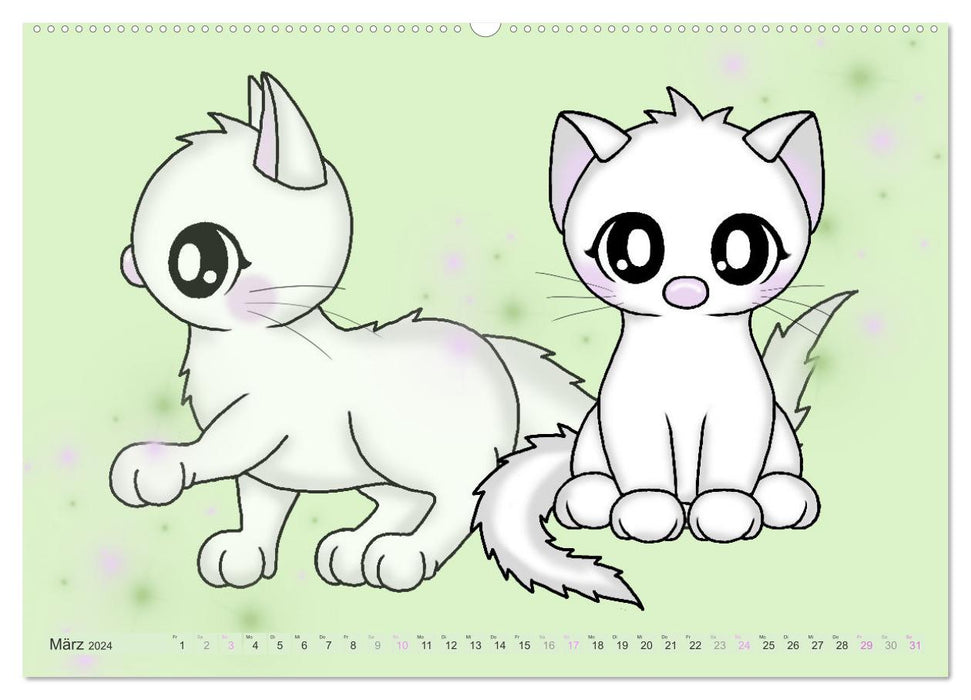 cute kawaii animals (CALVENDO wall calendar 2024) 