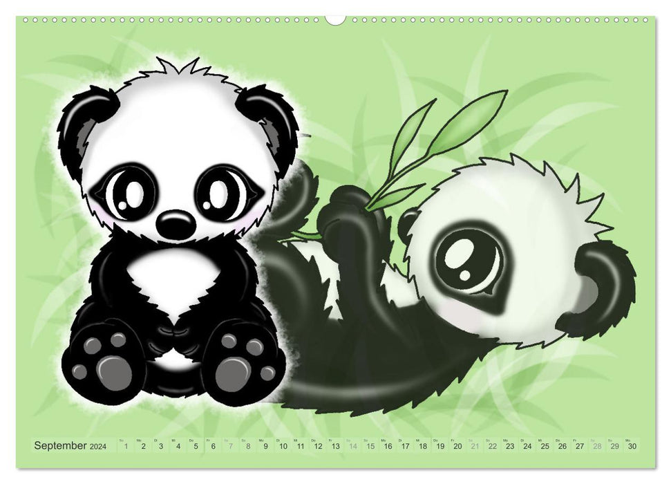 cute kawaii animals (CALVENDO Premium Wall Calendar 2024) 