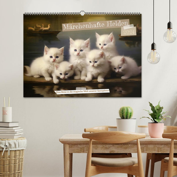 Fairytale heroes - A journey into the magical world of our cats (CALVENDO wall calendar 2024) 
