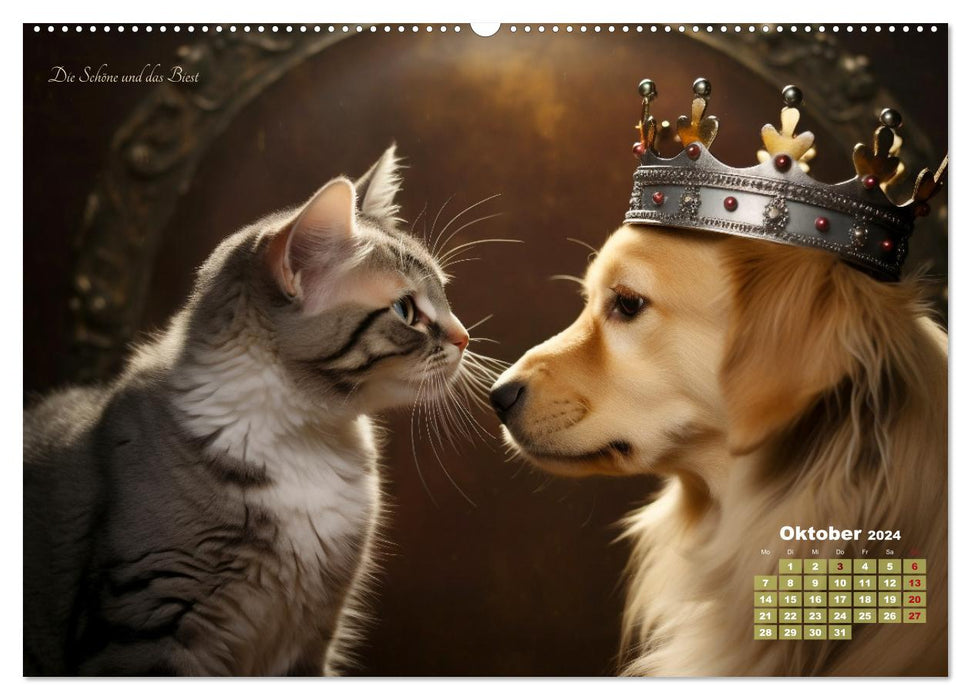 Märchenhafte Helden - Eine Reise in die magische Welt unserer Katzen (CALVENDO Wandkalender 2024)