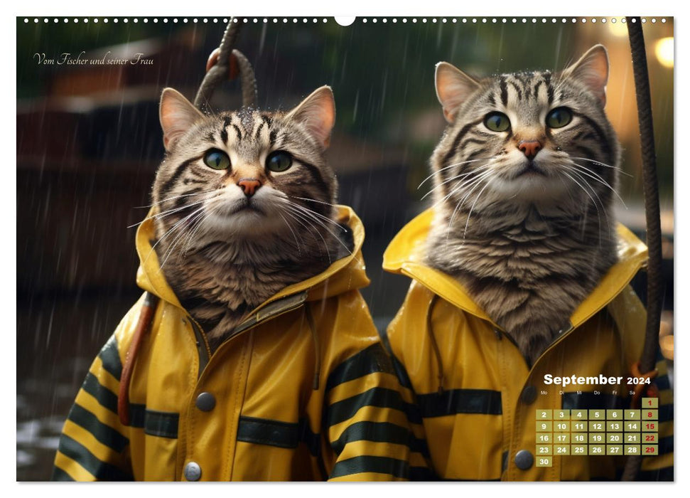 Märchenhafte Helden - Eine Reise in die magische Welt unserer Katzen (CALVENDO Wandkalender 2024)