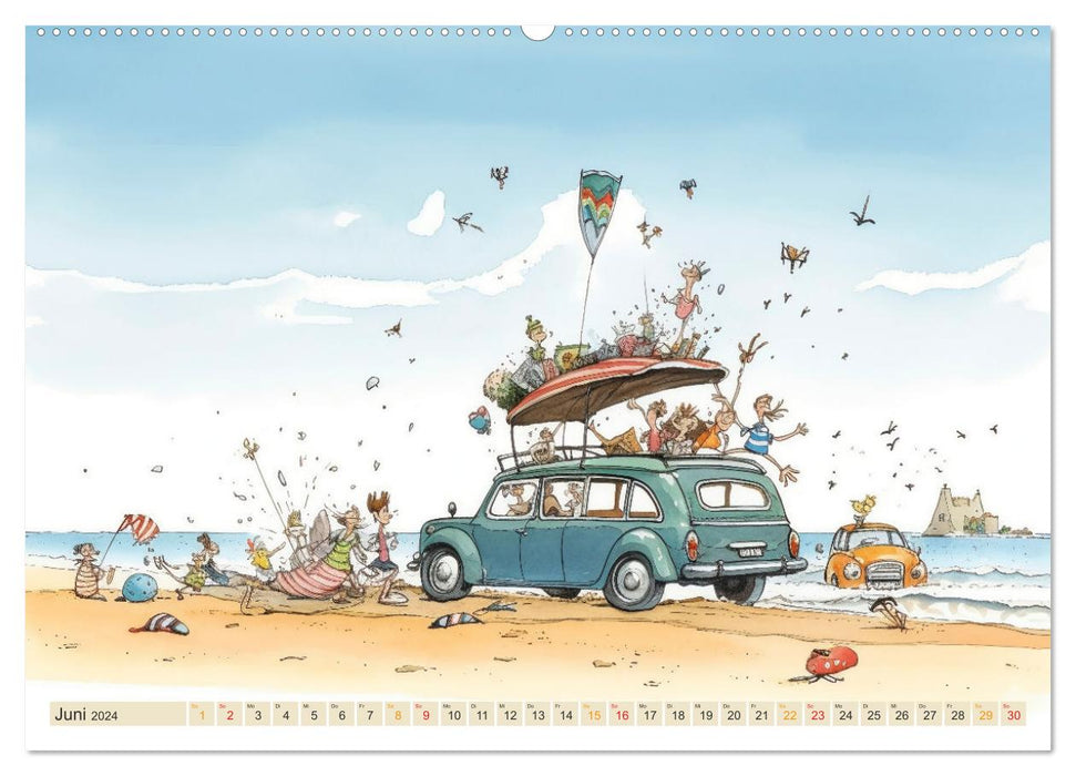 Am Strand da ist was los (CALVENDO Premium Wandkalender 2024)