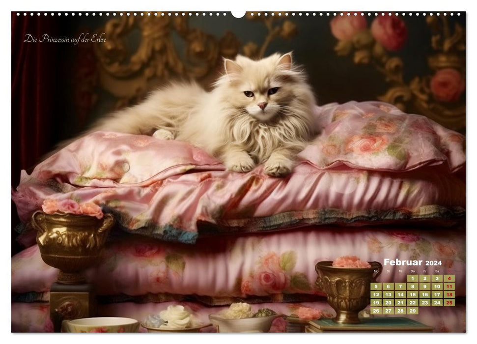 Märchenhafte Helden - Eine Reise in die magische Welt unserer Katzen (CALVENDO Premium Wandkalender 2024)