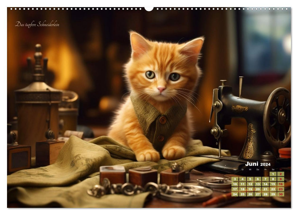 Märchenhafte Helden - Eine Reise in die magische Welt unserer Katzen (CALVENDO Premium Wandkalender 2024)