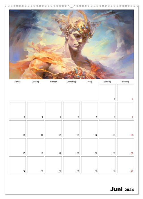 Der göttliche Planer. Aquarelle von antiken griechischen Göttern (CALVENDO Wandkalender 2024)