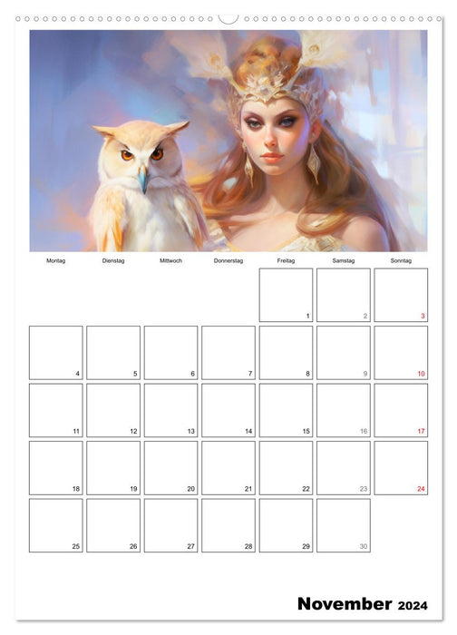 Le planificateur divin. Aquarelles de dieux grecs antiques (Calvendo Premium Wall Calendar 2024) 