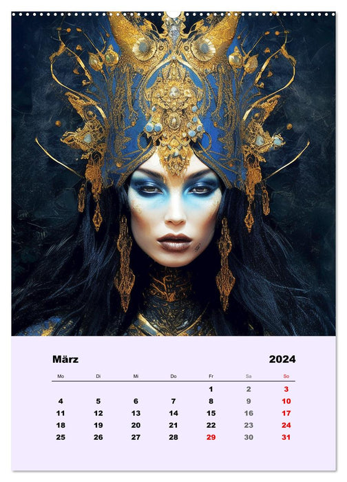 Magical journey to mystical creatures. Celtic fantasy figures (CALVENDO wall calendar 2024) 