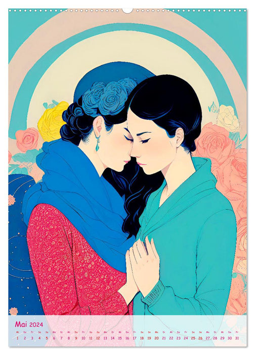 Amour lesbien (Calvendo Premium Calendrier mural 2024) 