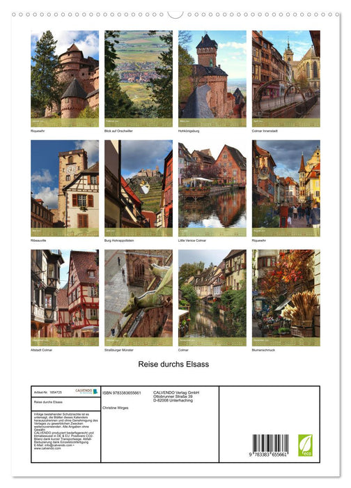 Voyage à travers l'Alsace (Calendrier mural CALVENDO Premium 2024) 