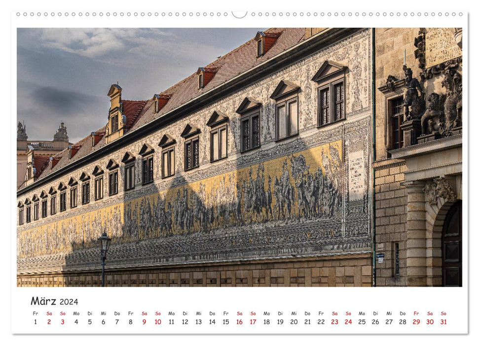 La vieille ville baroque de Dresde (calendrier mural CALVENDO 2024) 