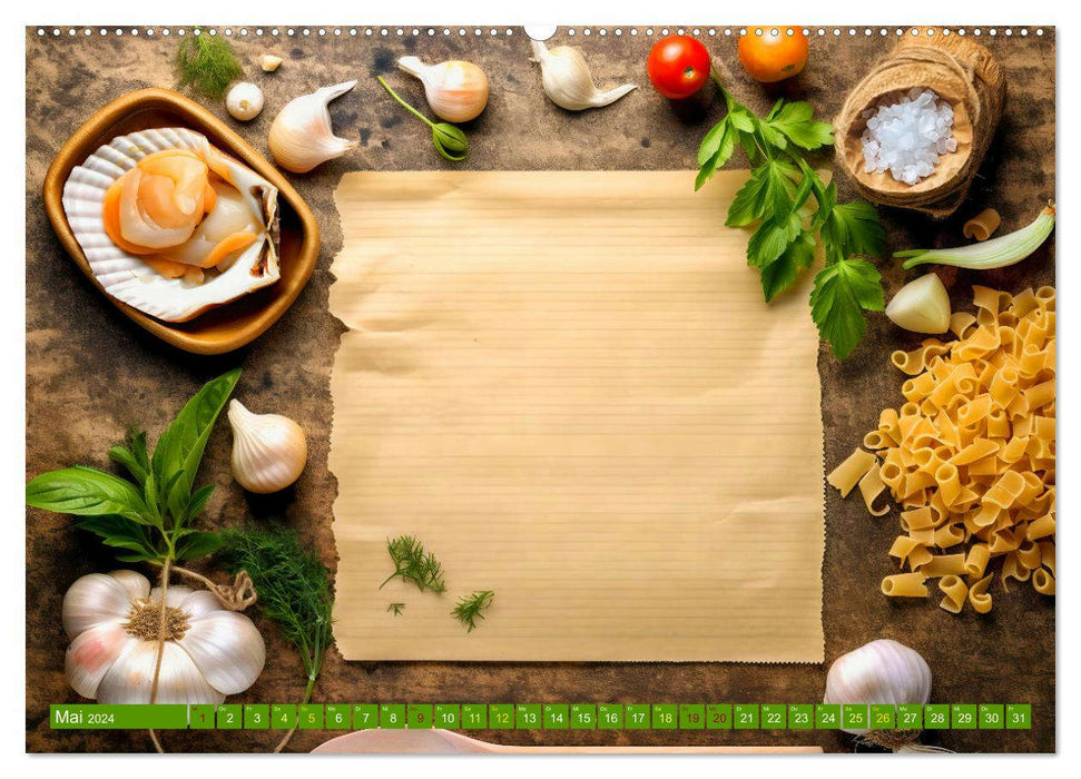 Notes culinaires - Notez vos meilleures recettes de pâtes (Calendrier mural CALVENDO 2024) 