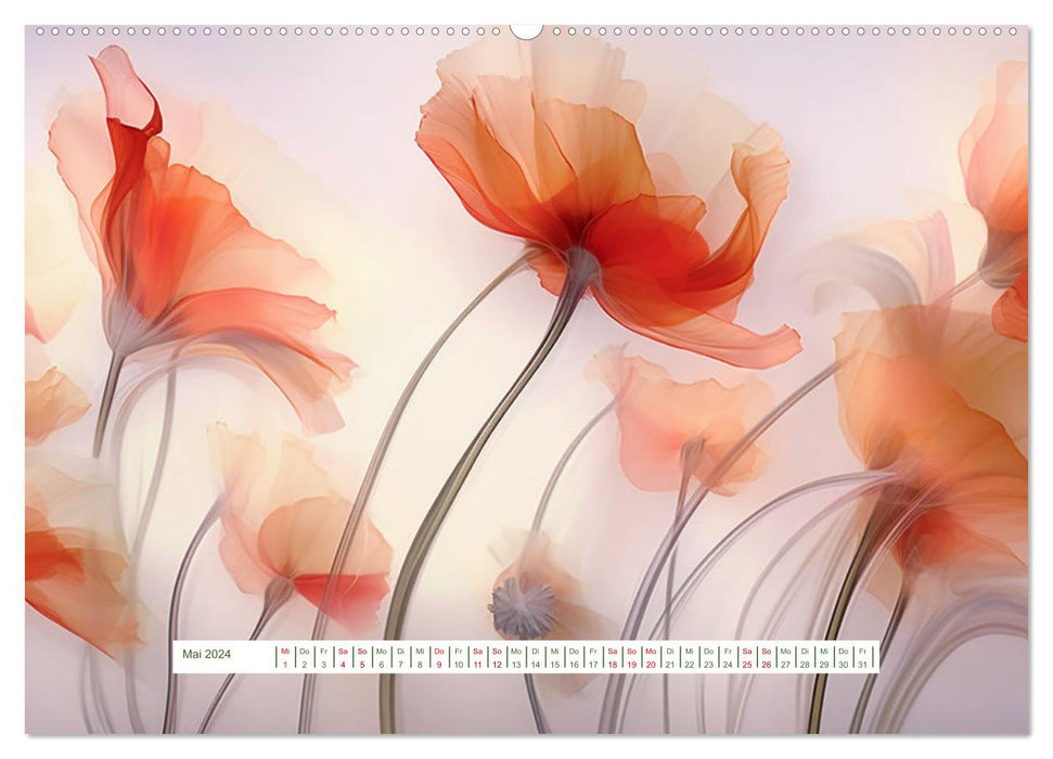 Fleurs enchantées (Calendrier mural CALVENDO 2024) 