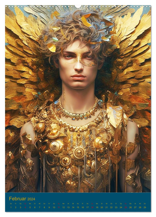 Engel. Goldverzierte Schönheiten in zeitloser Eleganz (CALVENDO Wandkalender 2024)