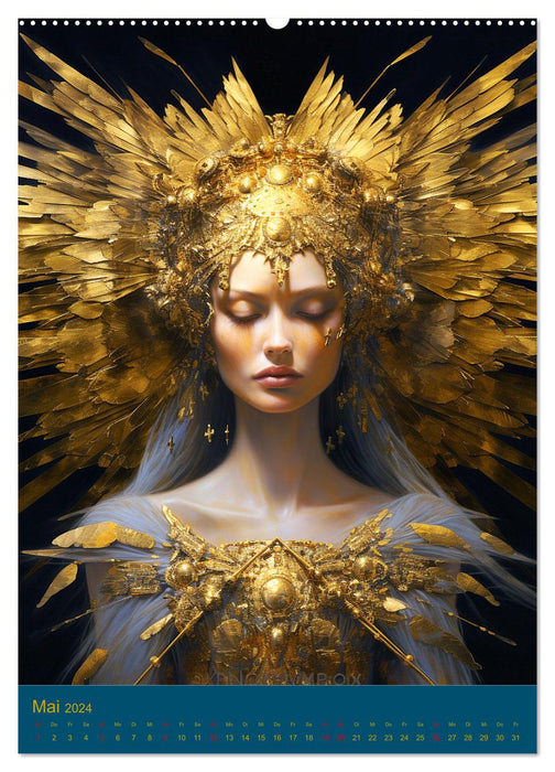 Ange. Des beautés décorées d'or dans une élégance intemporelle (calendrier mural CALVENDO 2024) 