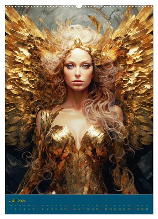 Engel. Goldverzierte Schönheiten in zeitloser Eleganz (CALVENDO Wandkalender 2024)