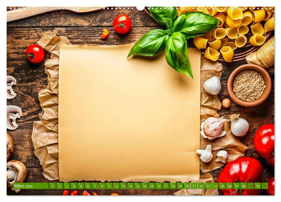 Notes culinaires - Notez vos meilleures recettes de pâtes (Calendrier mural CALVENDO Premium 2024) 