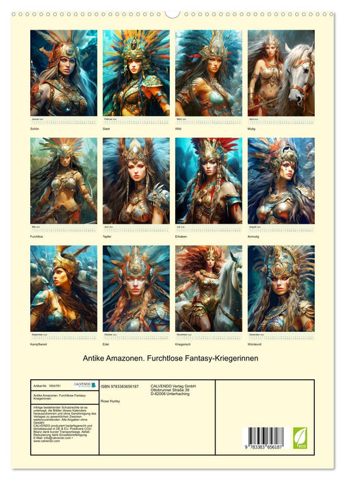 Antike Amazonen. Furchtlose Fantasy-Kriegerinnen (CALVENDO Premium Wandkalender 2024)