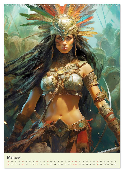 Amazones anciennes. Fearless Fantasy Warriors (Calvendo Premium Calendrier mural 2024) 