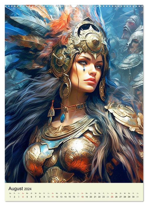 Antike Amazonen. Furchtlose Fantasy-Kriegerinnen (CALVENDO Premium Wandkalender 2024)