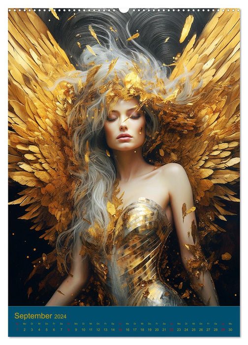 Ange. Des beautés décorées d'or dans une élégance intemporelle (Calendrier mural CALVENDO Premium 2024) 