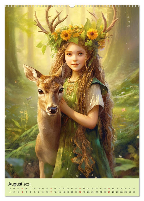 Les filles de la forêt. Un voyage mystique à travers la forêt enchantée (Calendrier mural CALVENDO 2024) 