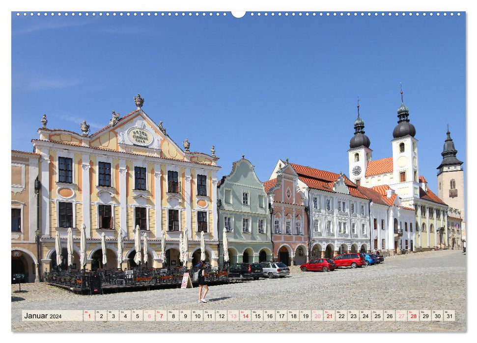 Telč enchanteur en République tchèque (calendrier mural CALVENDO 2024) 