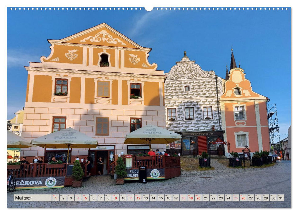 Telč enchanteur en République tchèque (calendrier mural CALVENDO 2024) 