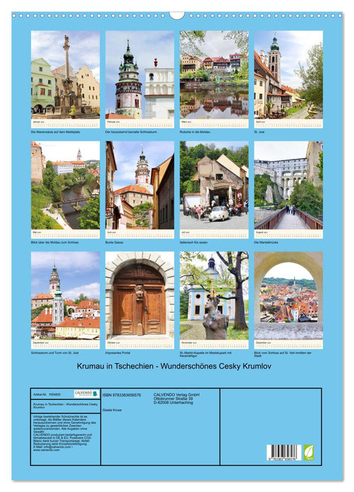 Krumlov en République tchèque – Magnifique Cesky Krumlov (Calendrier mural CALVENDO 2024) 