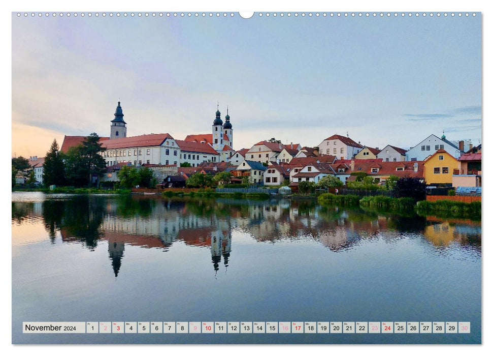 Telč enchanteur en République tchèque (Calendrier mural CALVENDO Premium 2024) 