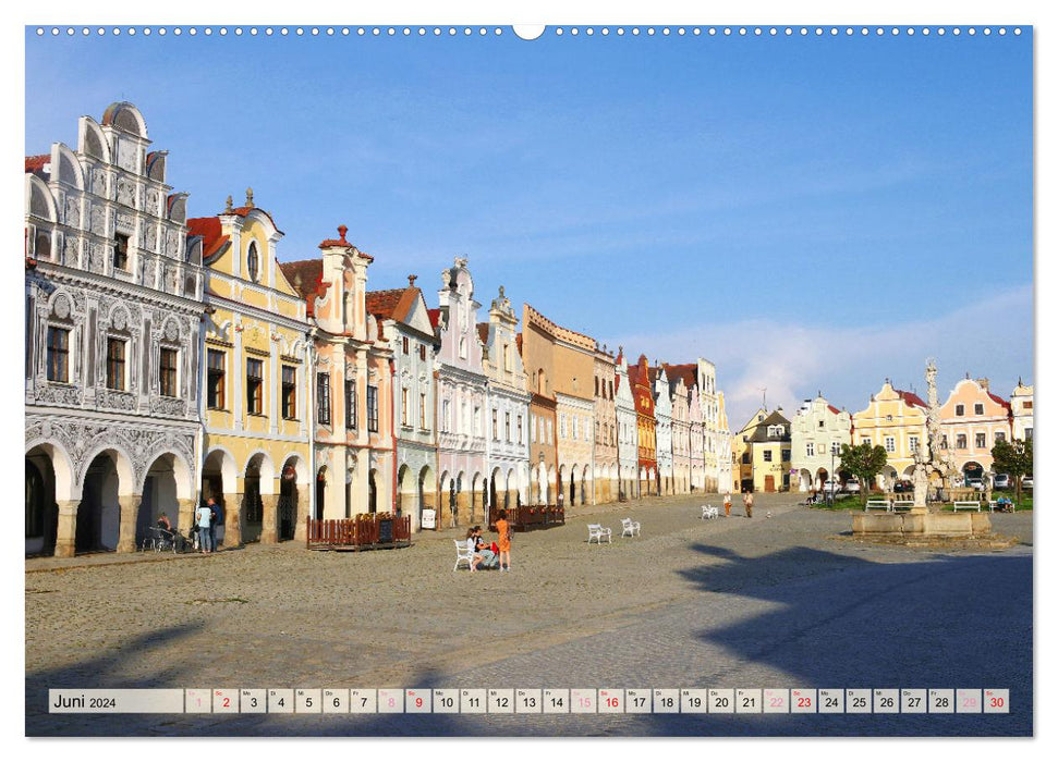 Telč enchanteur en République tchèque (Calendrier mural CALVENDO Premium 2024) 