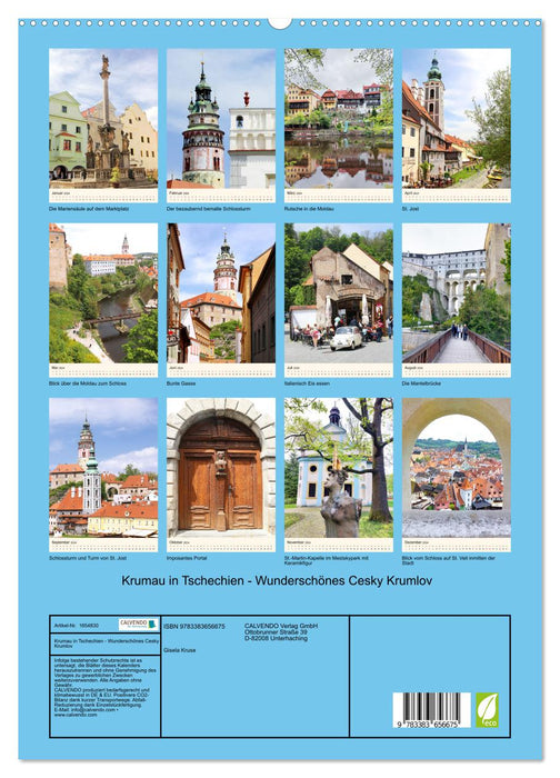 Krumlov en République tchèque – Magnifique Cesky Krumlov (Calvendo Premium Wall Calendar 2024) 