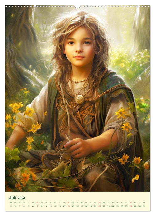 Im Zauberwald. Kleine Helden im magischen Druidenland (CALVENDO Premium Wandkalender 2024)