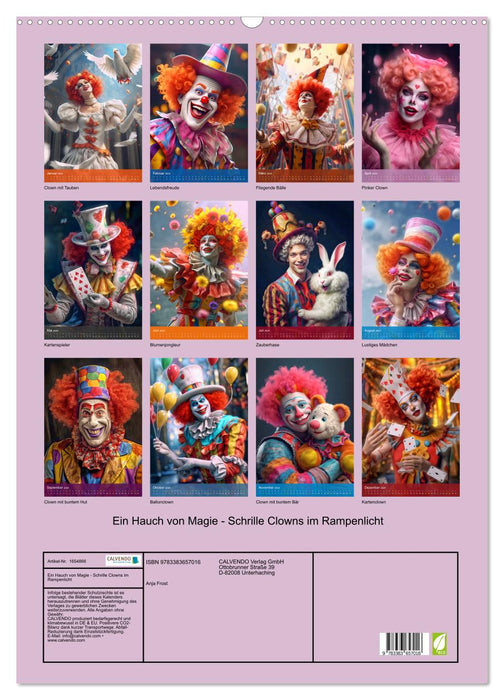 A touch of magic - flashy clowns in the spotlight (CALVENDO wall calendar 2024) 