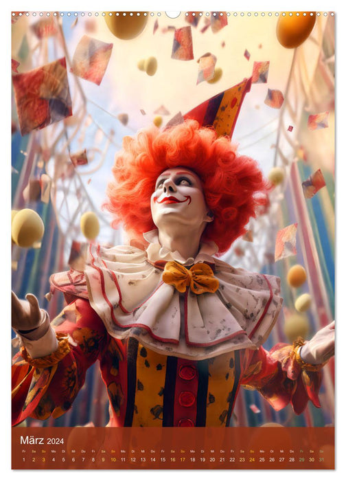 Ein Hauch von Magie - Schrille Clowns im Rampenlicht (CALVENDO Wandkalender 2024)