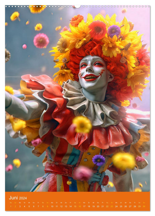 Ein Hauch von Magie - Schrille Clowns im Rampenlicht (CALVENDO Wandkalender 2024)