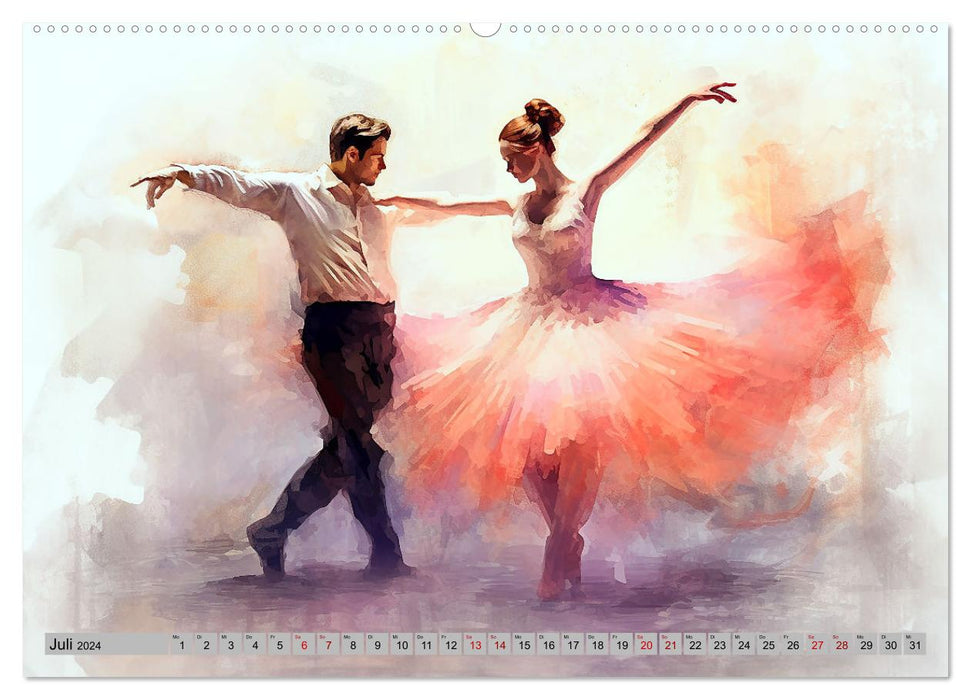 Passion danse en mouvement (Calendrier mural CALVENDO Premium 2024) 